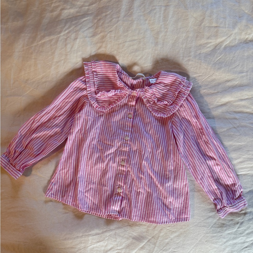 Zara Pink Striped Kids Shirt